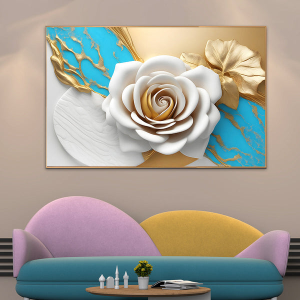 Timeless White Rose Canvas Paintings