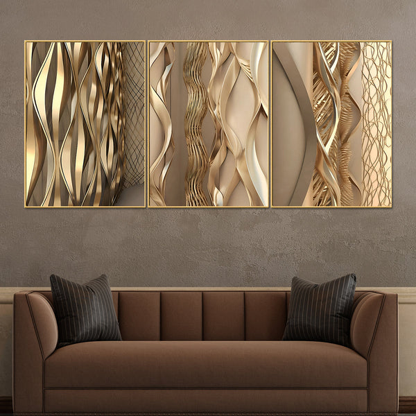 Rhythms of Texture Canvas Wall Art - Set of 3