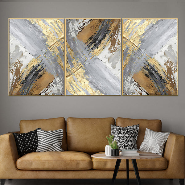 Abstract Fusion Canvas Paintings - Set Of 3