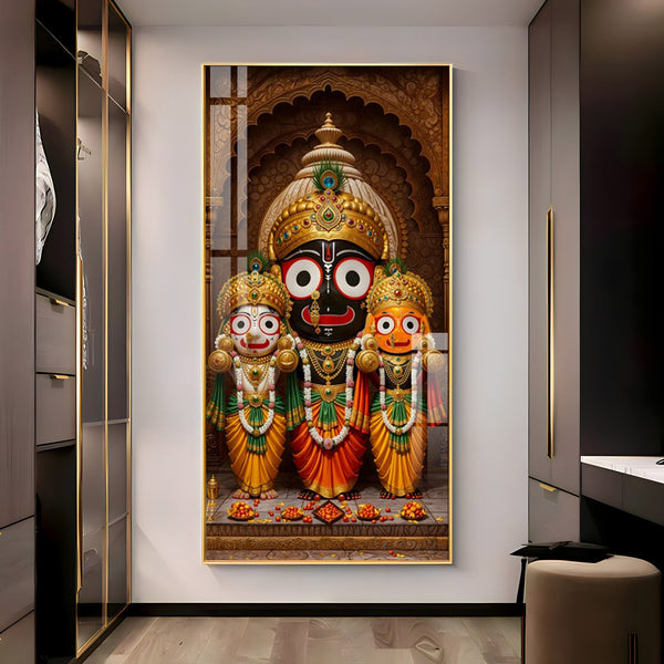 Premium Lord Jagannath divine artwork acrylic wall painting for positive energy and cultural decor
