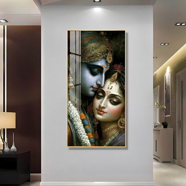 Traditional Indian Couple Acrylic Wall Painting for Luxurious Wall Styling