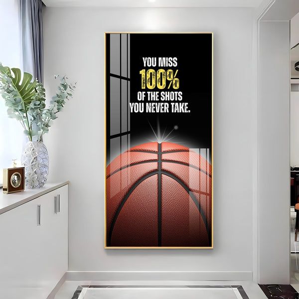 Motivational Basketball Quote Acrylic Wall Painting for Sports Lovers