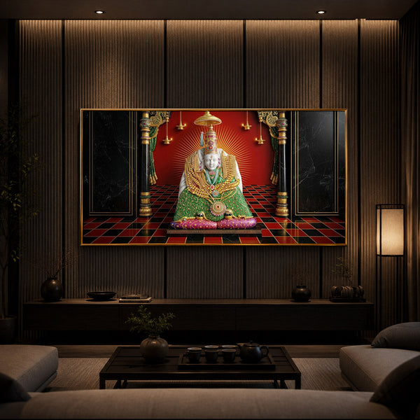 Shri Tulja Bhavani Modern Luxury Backlight Horizontal Wall Art