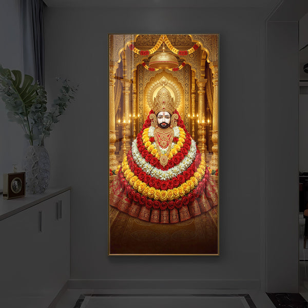 Khatu Shyam Baba Modern Luxury Backlight Vertical Wall Art