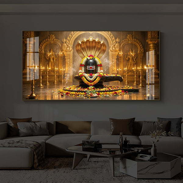 Bholenath Ji Modern Luxury Backlight Horizontal Wall Art