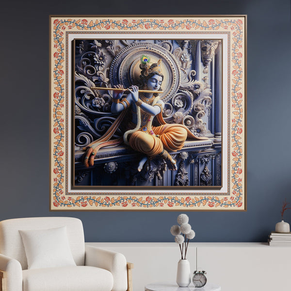 Murali Manohar The Lord Krishna Painting For Home (Double Frame)
