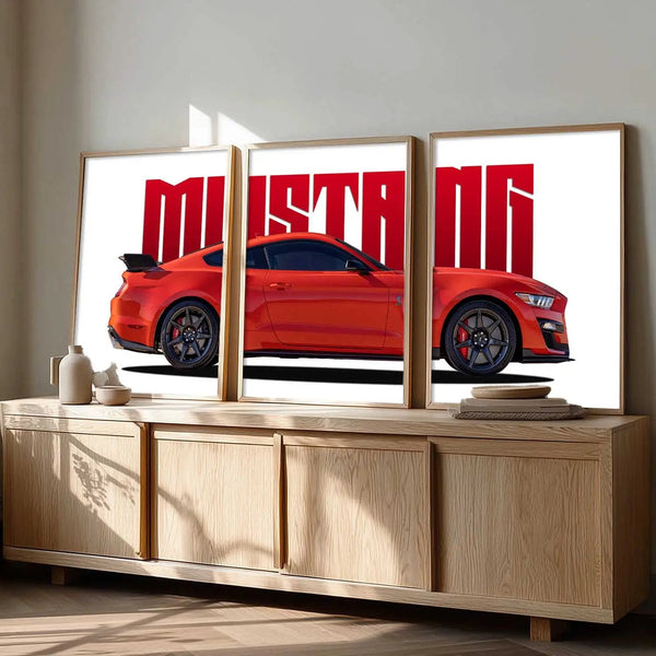 Big Ford Mustang Car Wall Art Paintings for Living Room Bedroom