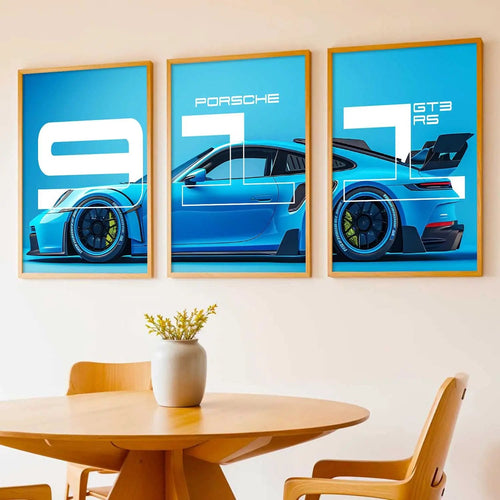 Big Porsche Car Wall Art Paintings for Living Room Bedroom