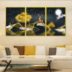 Caviar 3 panel Framed Canvas Print For Wall Decoration at Home