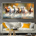 Seven Running Horses Whisper in the Wind Canvas Painting