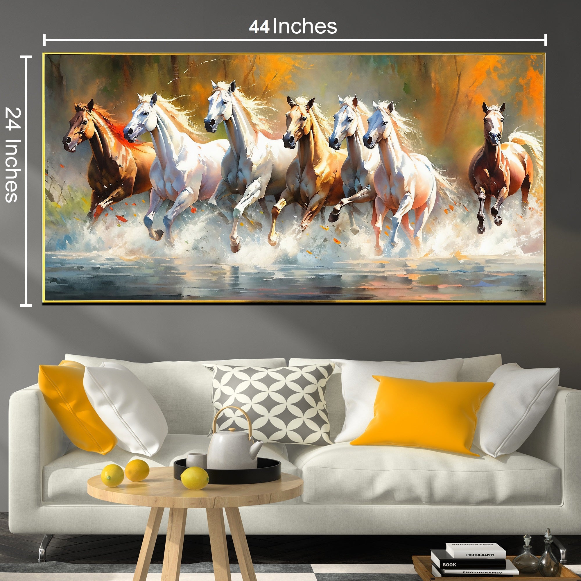 Seven Running Horses Whisper in the Wind Canvas Painting