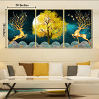Royal Reindeers Framed Canvas Wall Decor Paintings - Set of 3