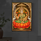 Mahalaxmi Ji Modern Luxury Backlight Vertical Wall Art
