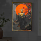 Gautam Buddh Modern Luxury Backlight Vertical Wall Art