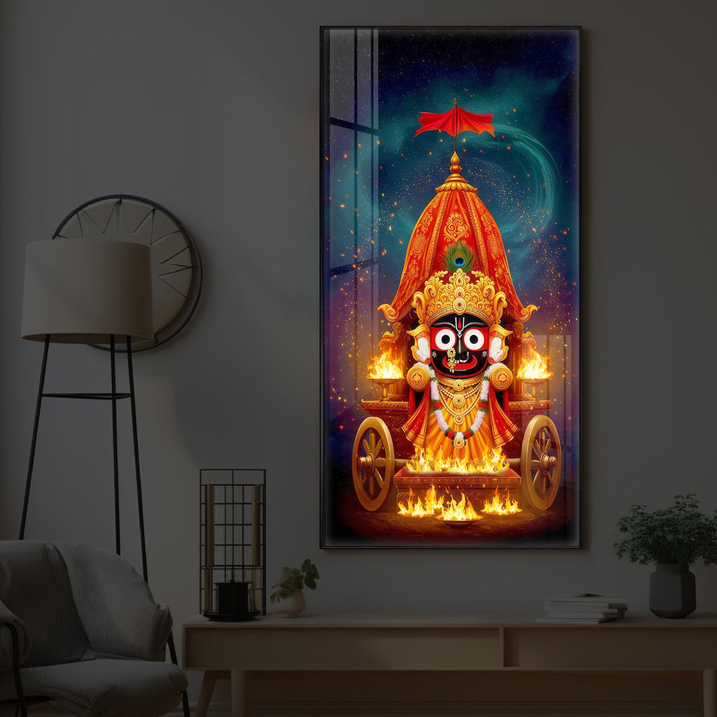 Jagannath Prabhu Modern Luxury Backlight Vertical Wall Art