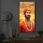 Chhatrapati Shivaji Maharaj Modern Luxury Backlight Vertical Wall Art
