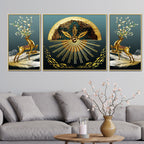 Danville Alluring Reindeers Framed Canvas Wall Paintings