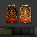 Mahalaxmi Ji Modern Luxury Backlight Vertical Wall Art