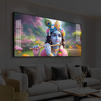 Krishna Ji Modern Luxury Backlight Horizontal Wall Art
