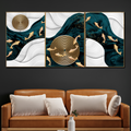 Golden Mystique Framed Canvas Wall painting Bedroom - Set of 3 (B)