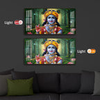 Shri Krishna Ji Modern Luxury Backlight Horizontal Wall Art