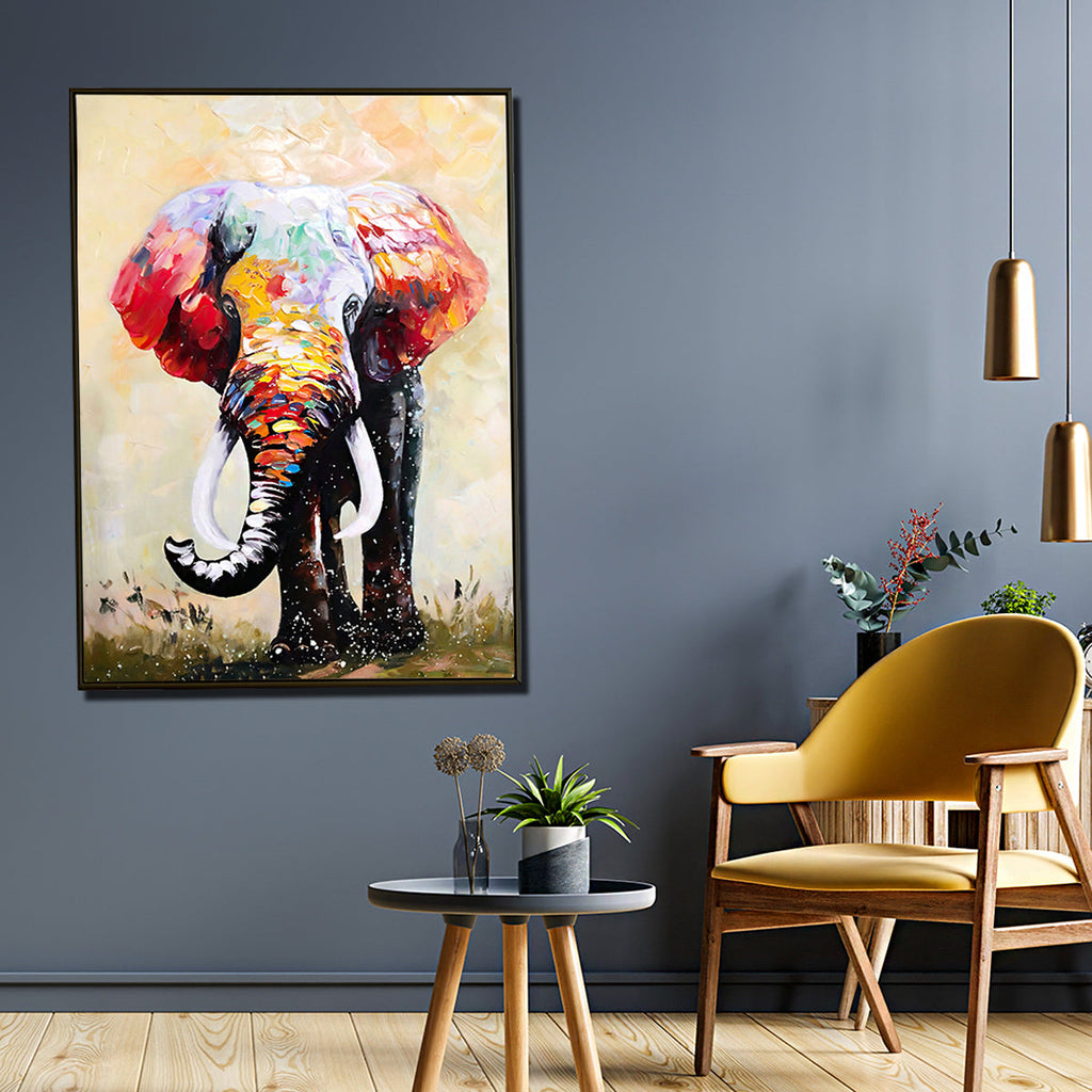 Elephant Oasis Framed Canvas Print