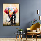 Elephant Oasis Framed Canvas Print