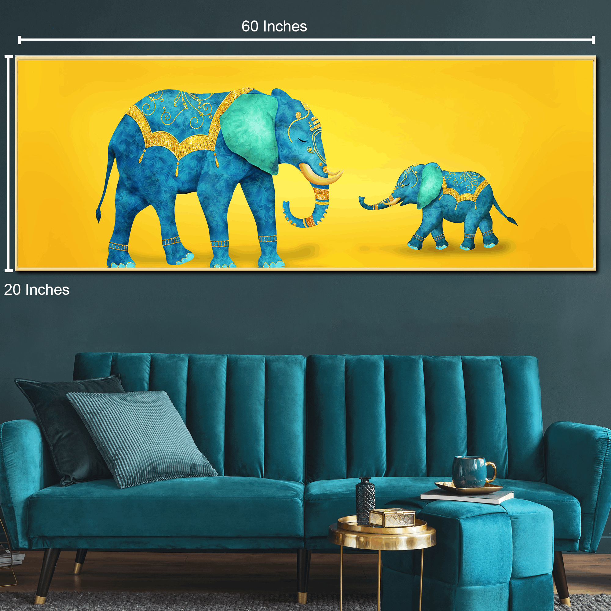 Elephant's Graceful Glow Canvas Art Wall Painting