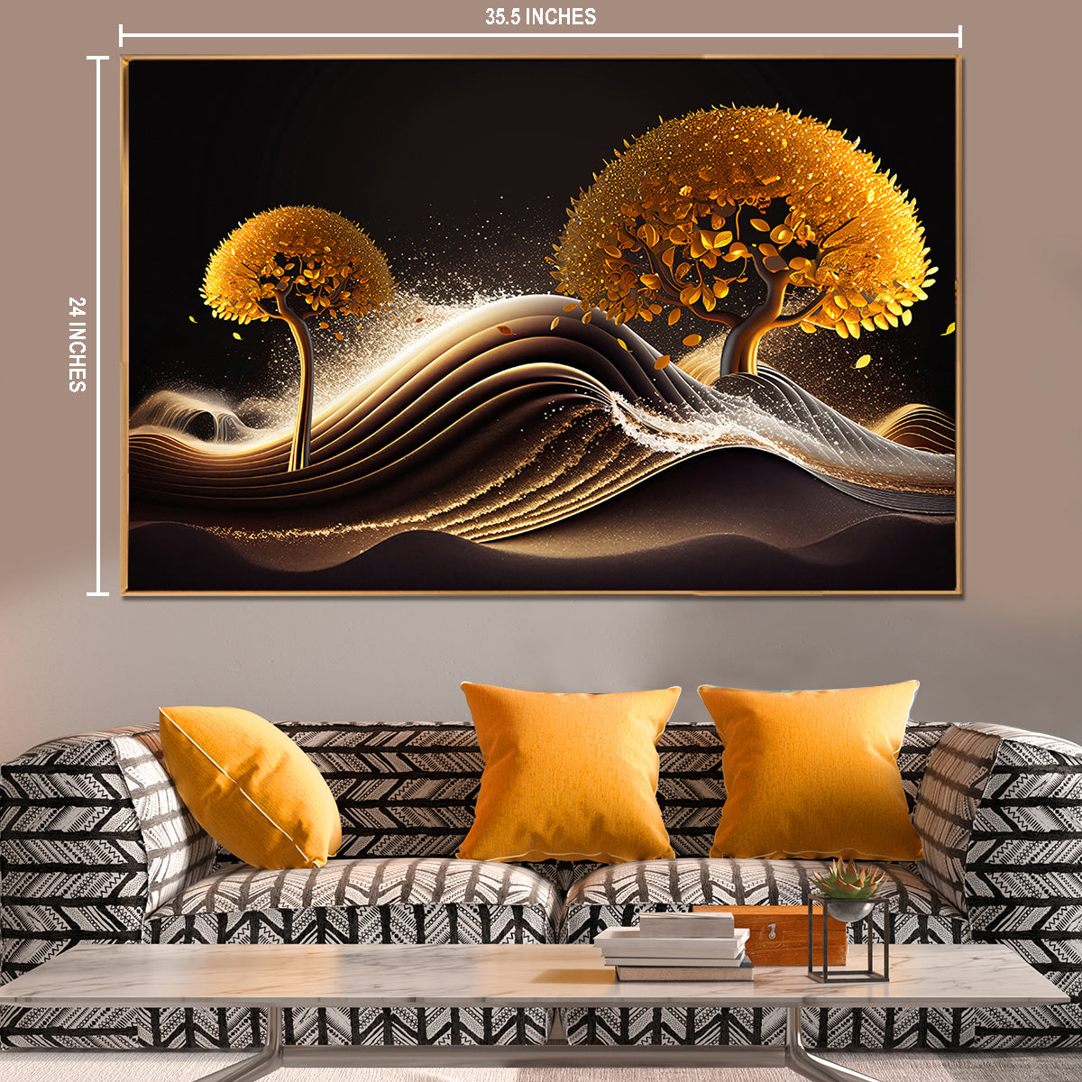Sands of Golden Trees Canvas Painting for Living Room