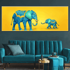 Elephant's Graceful Glow Canvas Art Wall Painting