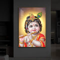 Lord baby Krishna Modern Luxury Backlight Vertical Wall Art
