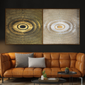 Eye of the Beholder Framed Canvas Painting Modern Art - Set of 2 (Oval)