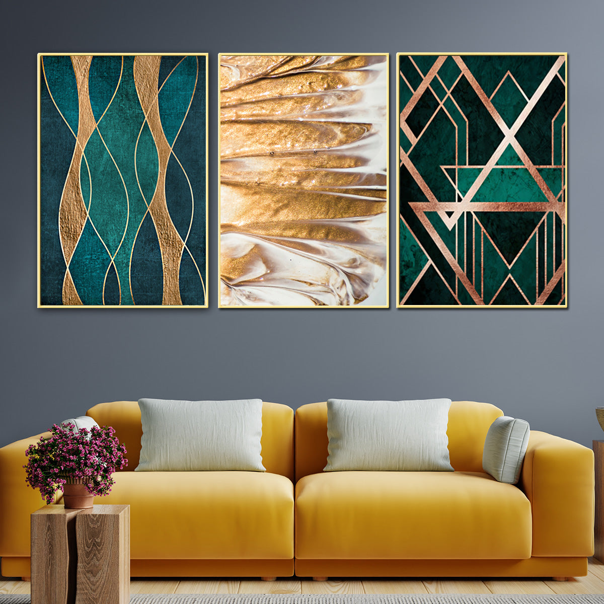 Gentle State of Art Framed Canvas Art Paintings - set of 3