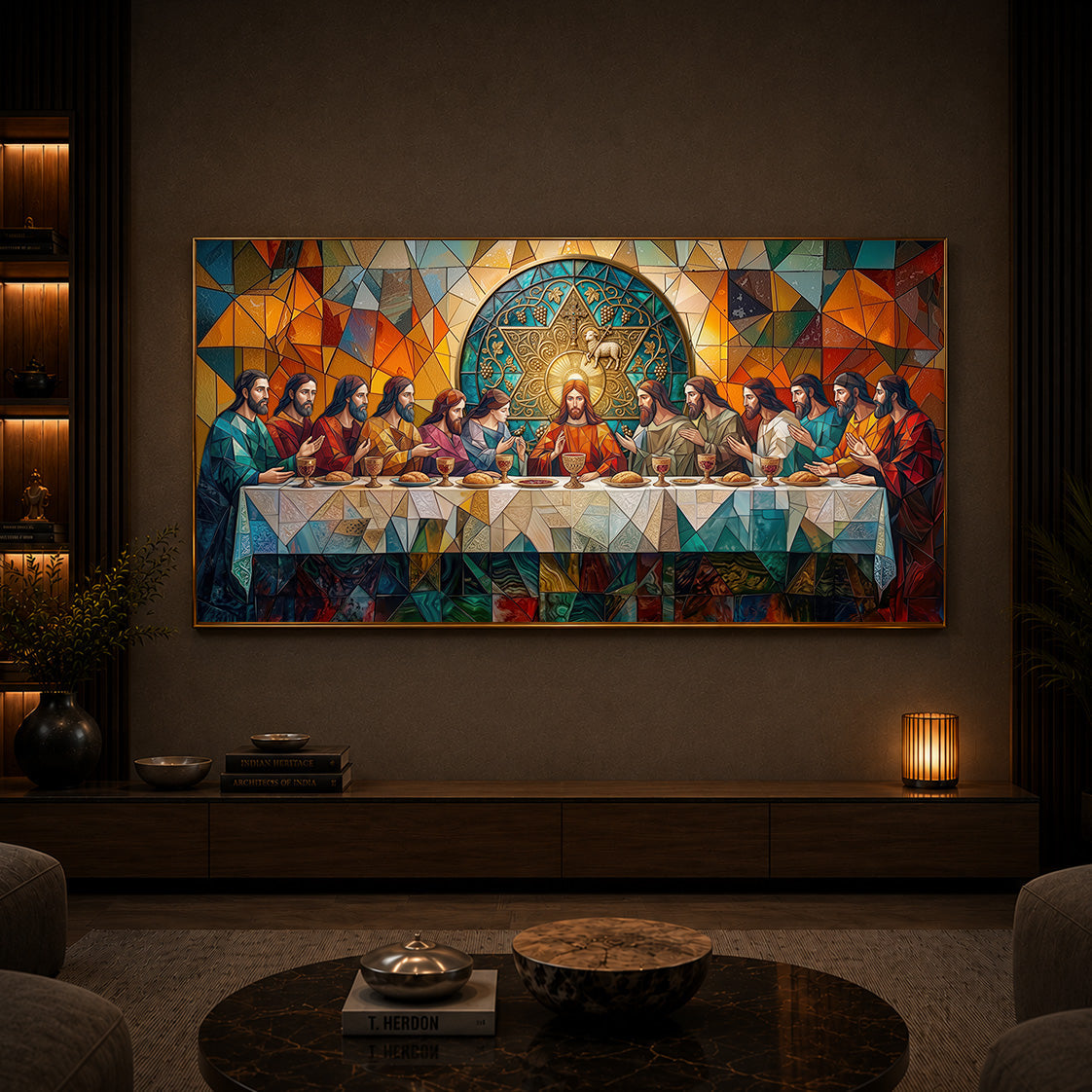The last Supper Modern Luxury Backlight Horizontal Wall Art