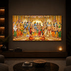Divine Depiction of Shrinivasa Kalyanam Modern Luxury Backlight Horizontal Wall Art