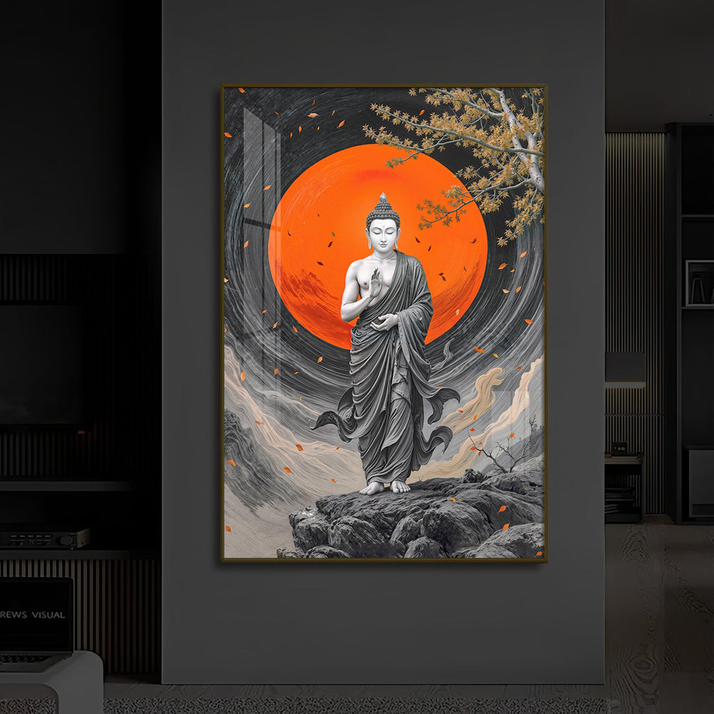 Buddhay Ji Modern Luxury Backlight Vertical Wall Art