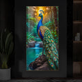 The Peacock Modern Luxury Backlight Vertical Wall Art