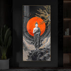 Namo Buddhay Modern Luxury Backlight Vertical Wall Art