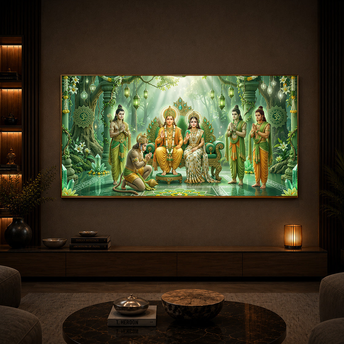 Siya Ram Ji Modern Luxury Backlight Horizontal Wall Art