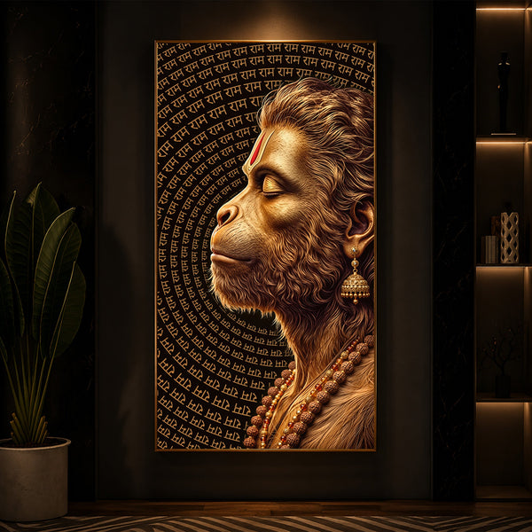 Hanuman Ji Modern Luxury Backlight Vertical Wall Art