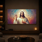 God Jesus Modern Luxury Backlight Horizontal Wall Art