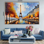 Golden Paris Riverside Canvas Wall Paintings
