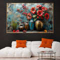 Vase of Crimson Blossoms Framed Canvas Art Paintings