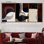 Dynamic Whispers Abstract Canvas Painting for Home Wall - Set of 3
