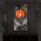 Namo Buddhay Modern Luxury Backlight Vertical Wall Art