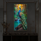 The Peacock Modern Luxury Backlight Vertical Wall Art