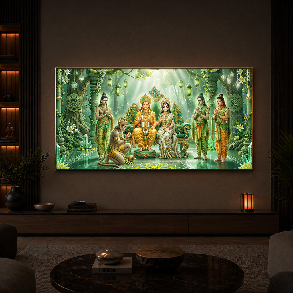 Siya Ram Ji Modern Luxury Backlight Horizontal Wall Art
