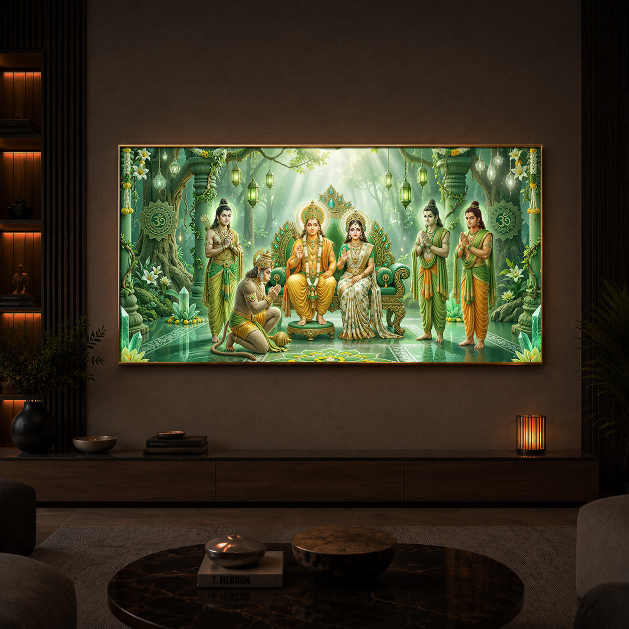 Siya Ram Ji Modern Luxury Backlight Horizontal Wall Art