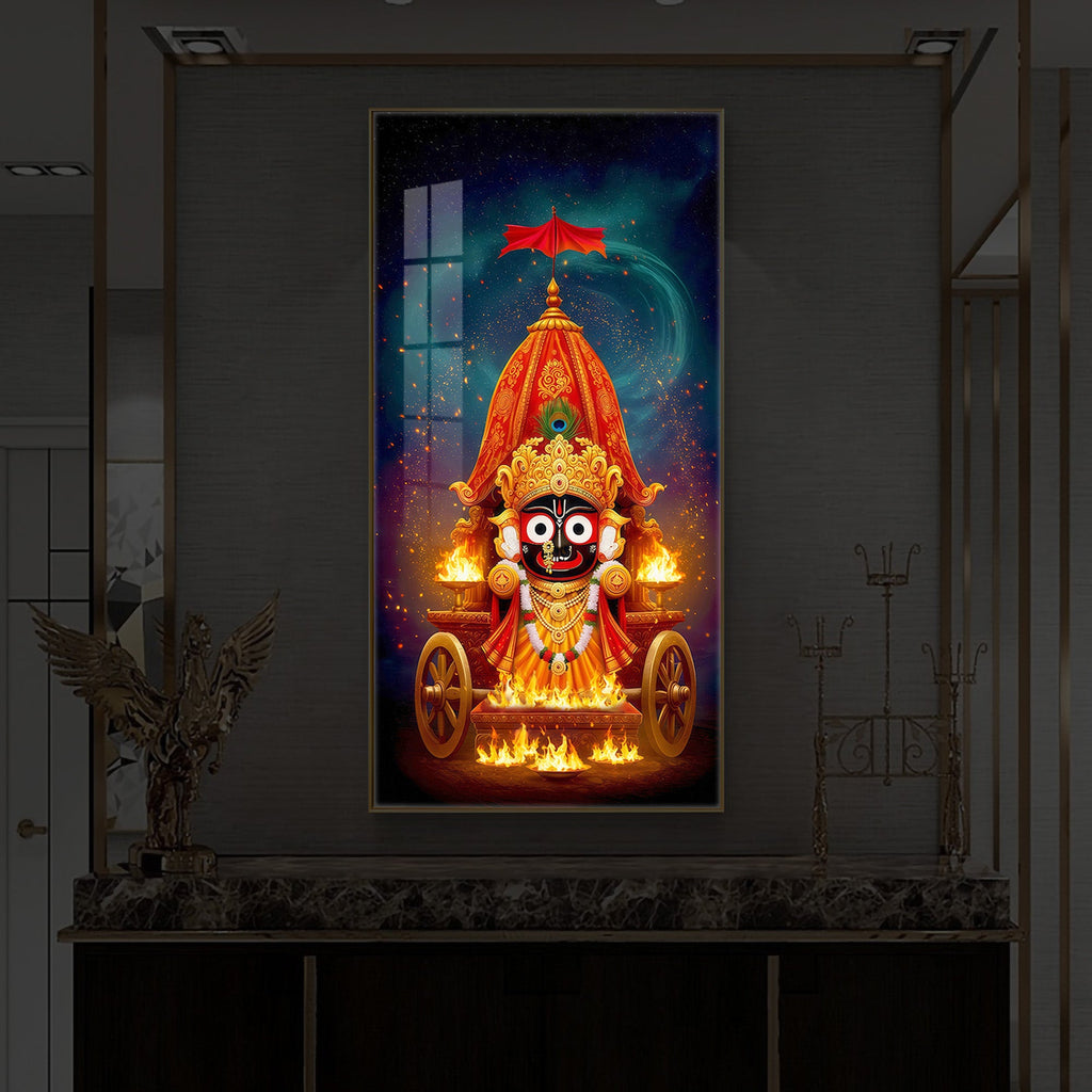 Jagannath Prabhu Modern Luxury Backlight Vertical Wall Art
