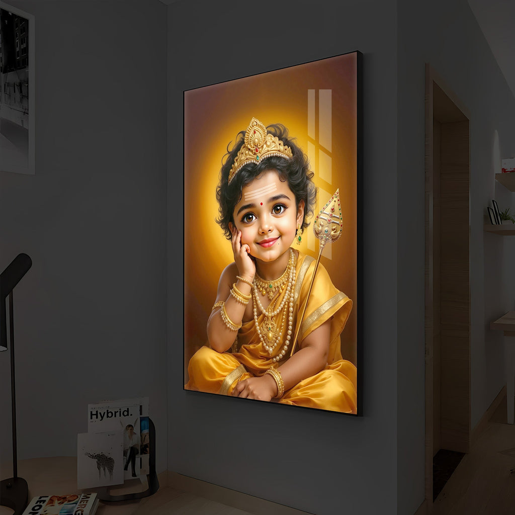 Baby Murugan Modern Luxury Backlight Vertical Wall Art